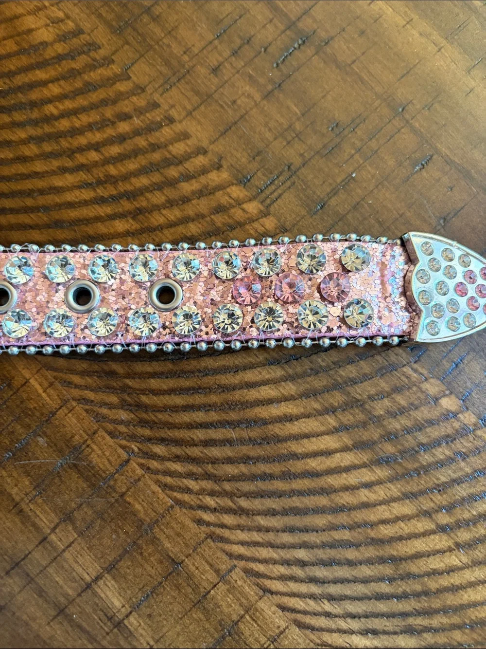 Pink Glitter Western Belt- Bling Cowgirl Rodeo Style - Silver Buckle and Tip